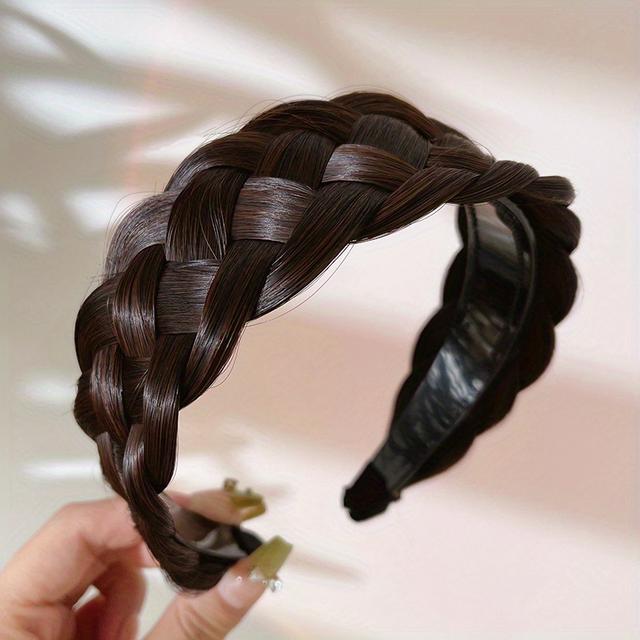 TEMU Haarband Perücke Stirnband Flauschiger Haarreif Haarschmuck Zopf Twist Stirnband Weiblicher Haarclip Haaraccessoires