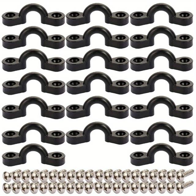 TEMU Kayak Pad Eye Kit, 10/20pcs Nylon Bungee Deck Loops Tie Down Pad Eye With 20/40 Screws For Boat Kayak Deck Rigging Kit