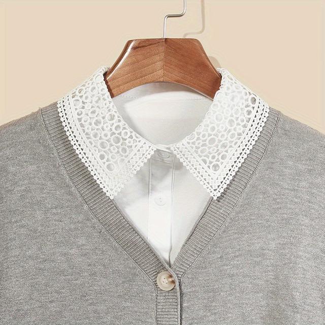 TEMU Women's Embroidered Collar Half Shirt Style Detachable Decorative Collar