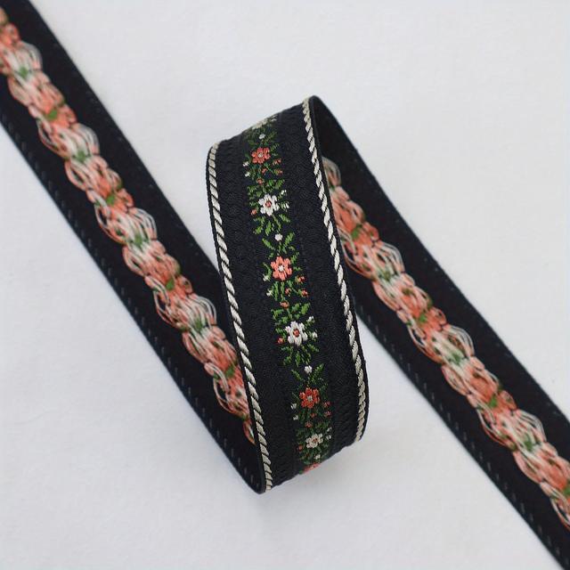 TEMU 1pc 2 Yards Floral Jacquard Lace Ribbon, Flower Embroidered Lace Trim For Diy, Sewing Crafts, Bags, Clothes, Crafts
