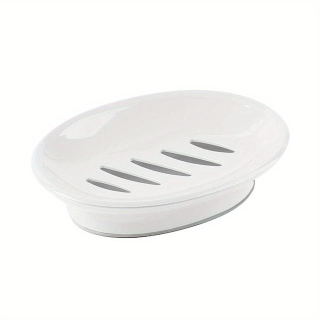 TEMU 1pc Double Layers Soap Savers, Novelty Portable Anti-slip Oval Soap Storage Holder Case Container, Soap Box Stand, Bathroom Accessories