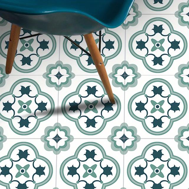 TEMU 민트색 매트 두꺼운 비닐 쉬운 부착 탈부착 간편 홈 거실 주방 욕실 타일 스티커, PVC 8x8인치 9개 세트