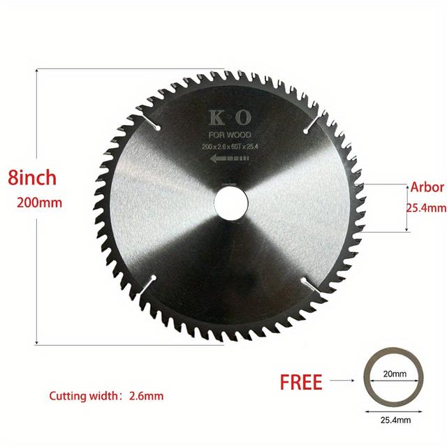 TEMU Saw Blade Carbide Tipped Cutting Disc, Tct Atb Trim Saw Blade For Wood Cutting