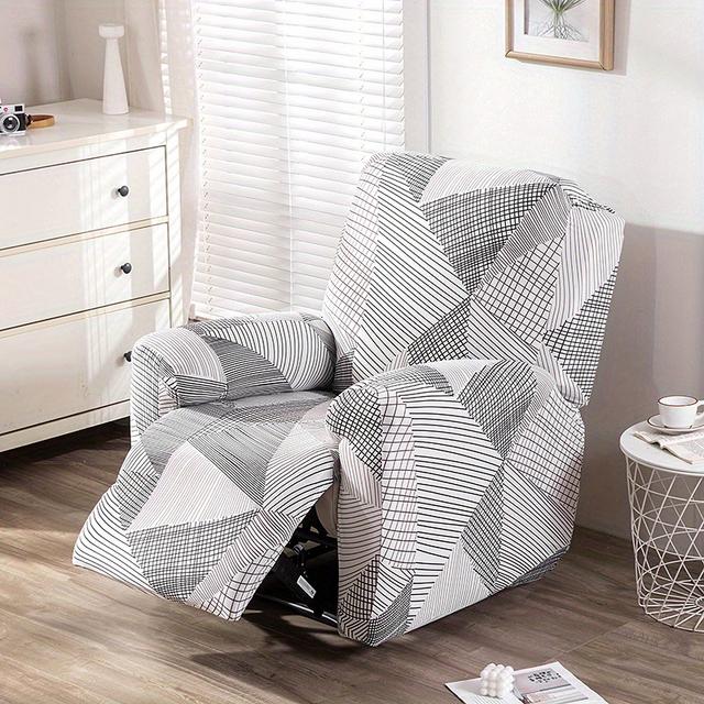 TEMU Conjunto de 4 fundas elásticas sillón reclinable: tus con fundas cómodas y duraderas , asiento y reposabrazos