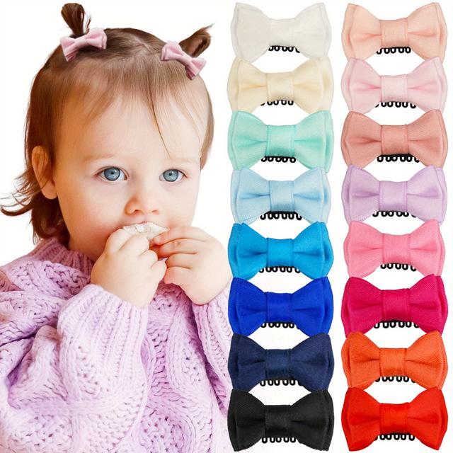 TEMU 16-pack Handmade Hair Clips, 2-inch Cute Double-layer Hair Claws, Polyester Oval Fantasy Themed Christmas Hair Accessories With Bow Embellishment For Kids