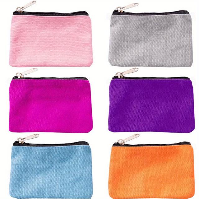 TEMU Portable Small Makeup Bag, 6pcs Set, 3.54* Inches/9*13cm, High- Cosmetic Organizer Pouch, Pack Of 6, Zipper Bags, Small Lipstick Storage Case, Carrying Purse