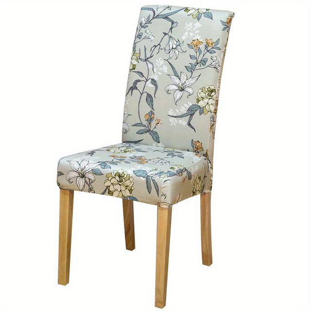 TEMU 1pc Elastische Gedruckt Esszimmer Stuhl Schutzhülle Für Home Küche Esszimmer Restaurant Stuhl Abdeckung Wohnkultur