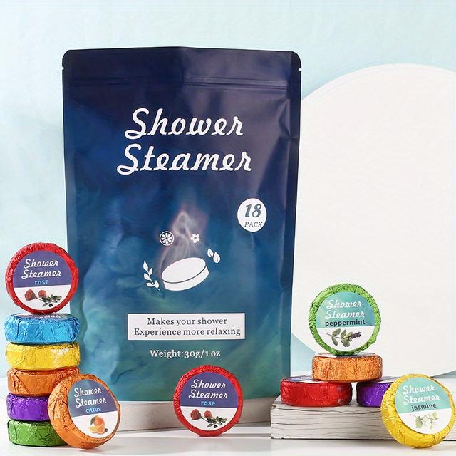 TEMU 18pcs Shower Steamers Gift Set With Essential Oils - Eucalyptus, Rose, Jasmine, Citrus, Peppermint, Lavender, Home Spa For Necessities, Birthday Gifts, And Perfect For Easter Gift