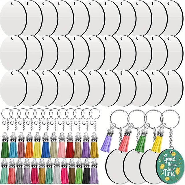 TEMU 200pcs Of Decorative Tags For Heat Transfer, Double-sided Sublimation Blank Colorful Tassel Pendants For Crafts