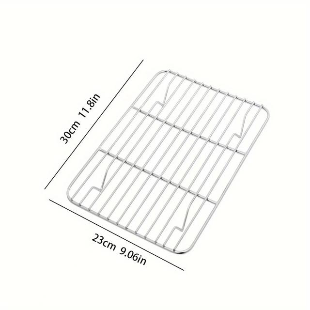 TEMU Bbq Stainless Steel Cooling Rack, Baking Rack, Bread Cooling Tray, Draining Mesh, Grilling Mesh