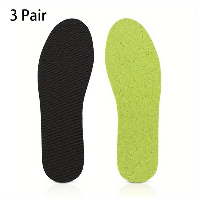 TEMU Eva Lightweight Insole Set For Running Shoes - Black, Breathable, Moisture-wicking, , Non-irritating, Soft Sole, Men's And Women's