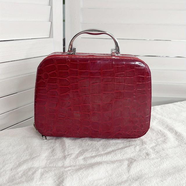 TEMU Leopard Pattern Makeup Bag, Crocodile Pattern Cosmetics Case, Stone Pattern Makeup Box