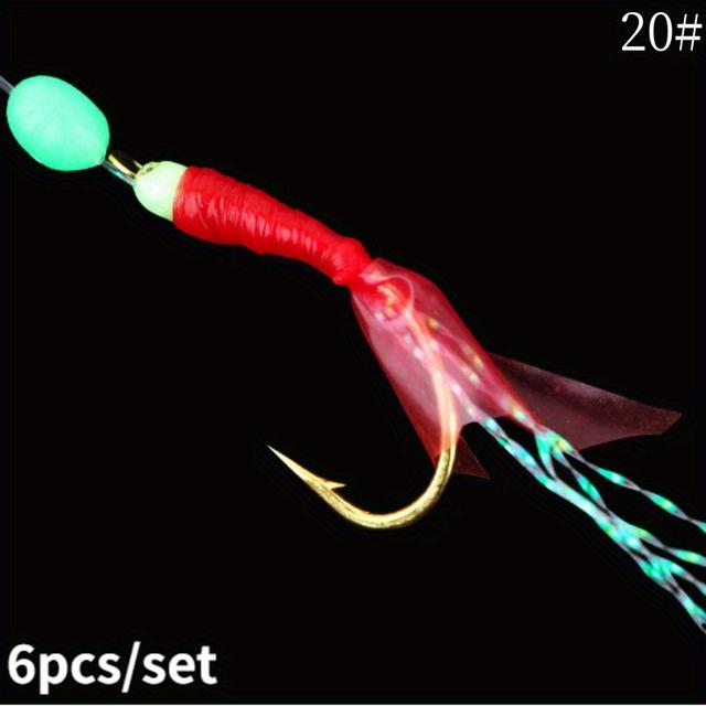 TEMU Fishing Hook 6pcs/set Stainless Steel Rigs Swivel Lure Bait Hook Single Combination High Carbon String Hook Fishing Accessories