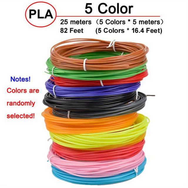 TEMU 5/10/ Colors (per Pack) Pla Filament For 3d Printing, 5 Meters/16.4 Feet, 1.75 Mm 3d Printing Filament
