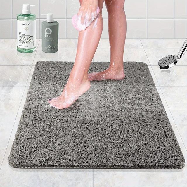 TEMU 1pc Of Indoor Shower Mat, Loofah Bath Mat, Non-slip Pvc Bathroom Mat