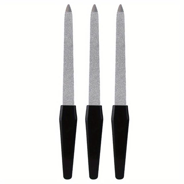 TEMU 3 Pcs Professional Double-sided Nail File For Smooth And Shiny Nails - Home And Salon Use