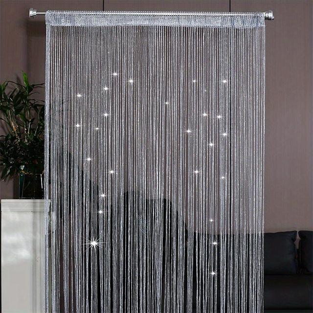 TEMU 1 szt. Zasłona do drzwi Dekoracja ślubna Zasłona 1 * 2 m / 39,37 * 78,74 cala Zasłona Salon Przegroda Dekoracyjna zasłona Zasłona druciana Okno Panel ścienny