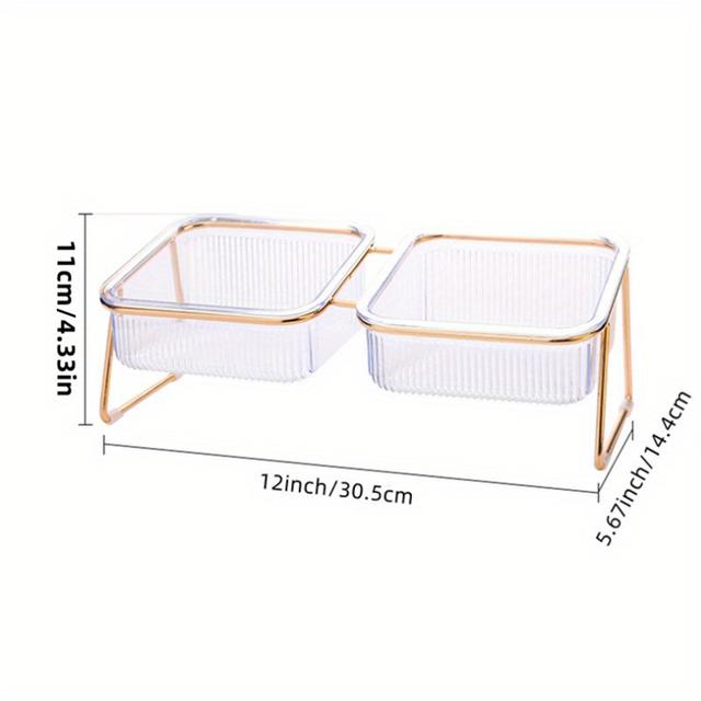 TEMU Non-slip Raised Pet Food Bowls For Dogs And Cats - Tilted Design For Comfortable Feeding - Elevated For Better Digestion And Reduced Neck Strain