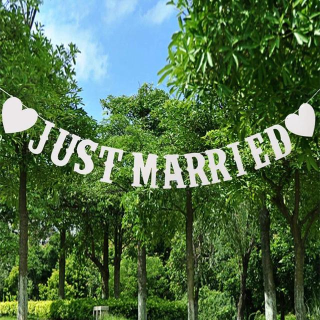 TEMU Just Married Wedding Banners And Decorations For