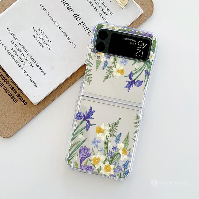 TEMU Phone Case: Phone Case For Applicable To Z Flip 4 Transparent Mobile Phone Case Printed Women's Protective Case Plastic 5g Ultra-thin Fall Resistant Hard Case