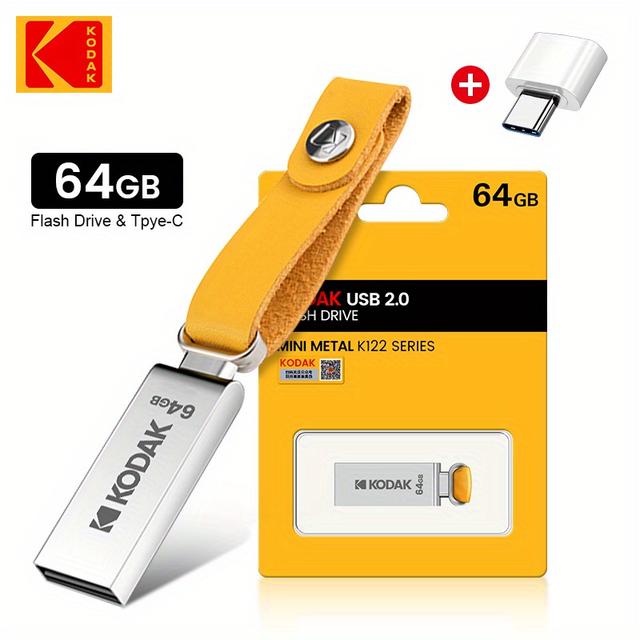 TEMU Kodak K122 Pendrive Flash Drive 32gb 64gb 128gb Type- Disk For Type-c Adapter