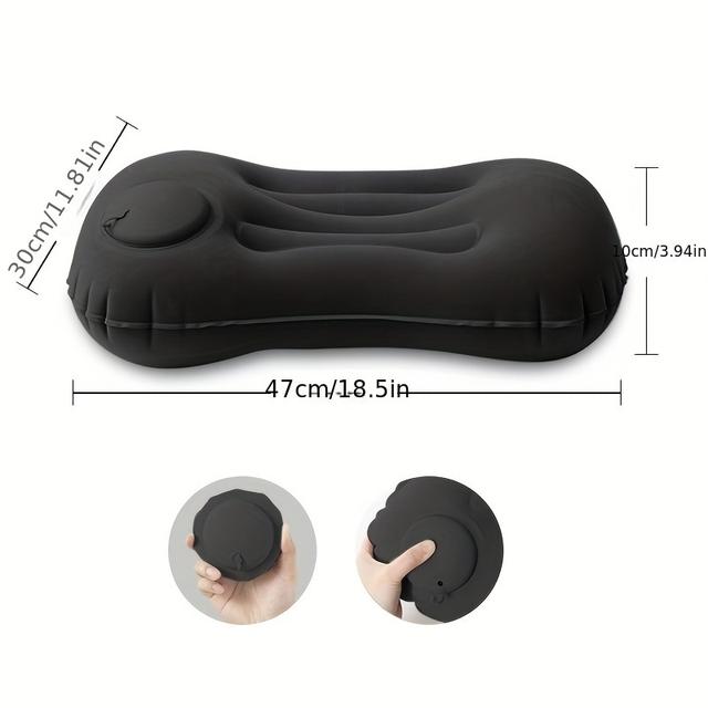 TEMU 1pc Inflatable Pillow Press Type Inflatable Pillow Multifunction Foldable Portable Pillow For Work Camping