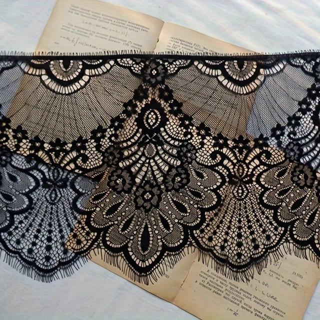 TEMU 1pc Lace Edge Trim Lace Applique For Sewing Crafts, Clothing Sleeve Skirt Splicing Fabric, Home Wedding Decoration Sewing Accessories, 9.8*118in