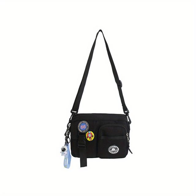 TEMU Új divatos páros válltáska, Hong stílusú menő kettős zsebes férfi válltáska, hétköznapi utcai stílusú női hátizsák