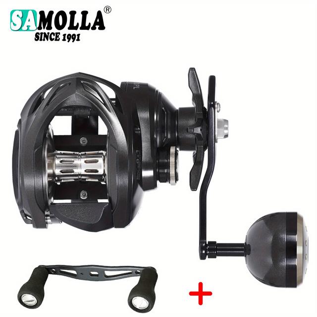 TEMU Samolla Carbon Fiber Baitcasting Reel - 40lbs Max Drag, 6.3:1 Ratio, Saltwater & Catfishing Ready With Clicker Alarm, Black
