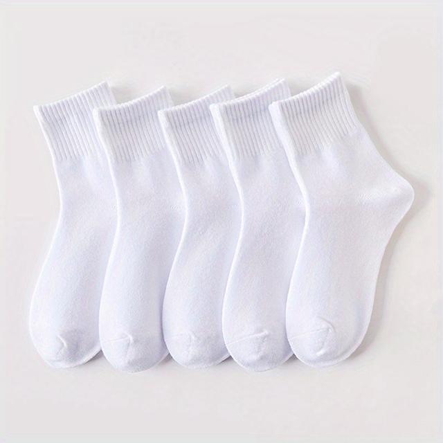 TEMU 5pairs Boys Girls Kids Casual Sports Socks, Breathable Comfy Sweat Absorption Sports Socks, Children's Socks For Spring Autumn