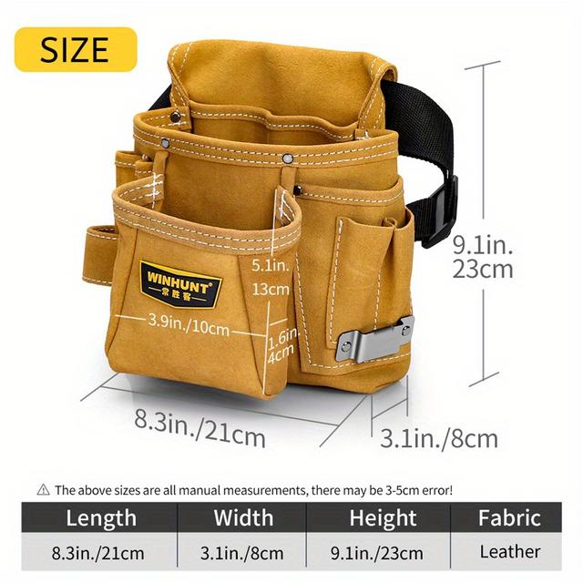 TEMU WINHUNT Електрична сумка для інструментів, Розроблена для професійних електриків та техніків з ремонту та обслуговування, Посилене шиття ременя для інструментів, Ремінь для роботи з кишенями