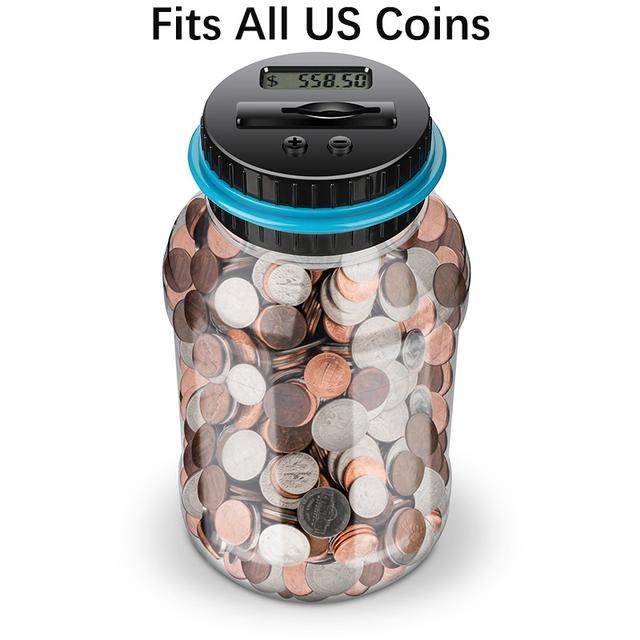TEMU Digital Counting Money Jar, Children's Toys, Money Bank For Kids, Digital Counting , Money Saving Jar, Holds Over 800 , 2 Aaa Batteries (not Included), Christmas And Halloween Gifts
