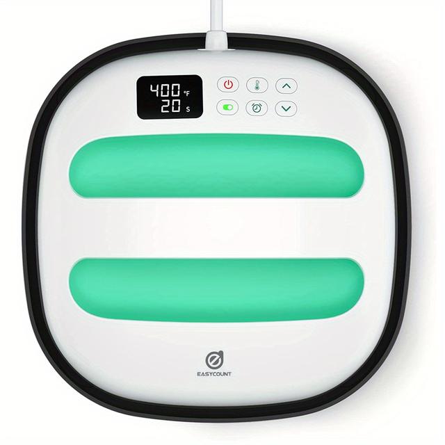 TEMU Easycount 9"x9" Heat Press Machine | 220v Europe Plug, Portable Iron-on Press For T-shirts, Tote Bags, Hats, Projects, Vinyl And Heat Transfer Sublimation
