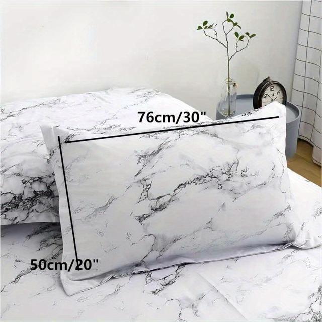 TEMU 2 Black And White Pillowcase, Marble Pillowcase