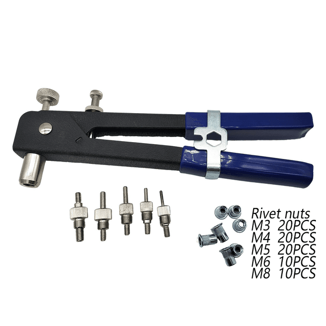 TEMU Ręczny pistolet do nitonakrętek, niebiesko-czarny, narzędzie do szybkiego montażu nitonakrętek w naprawach samochodowych