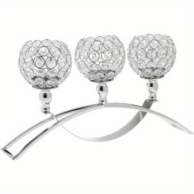 TEMU 3-arm Holder Bowl Tea Candle Holder - Wish Candle Holder Decorative Item Vase Candle Holder Candle Centerpiece Decoration For Dining Table Home Decor Wedding Christmas