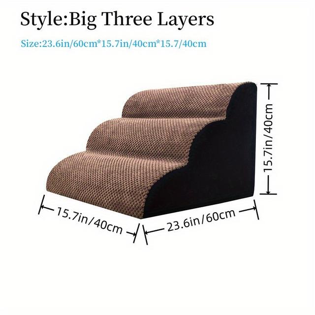 TEMU Dog Stairs Up And Down Sofa Bed Sponge Steps Gradient Cat Small Dog Stairs Climbing Stairs Dog Up And Down Sofa Bed Sponge Steps