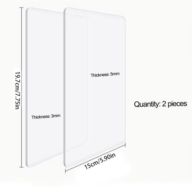 TEMU 2pcs 3mm/5mm Thickness Transparent Plastic Plate Used For Cutting Dies/paper Cutter/die-cut Machine Eid Mubarak