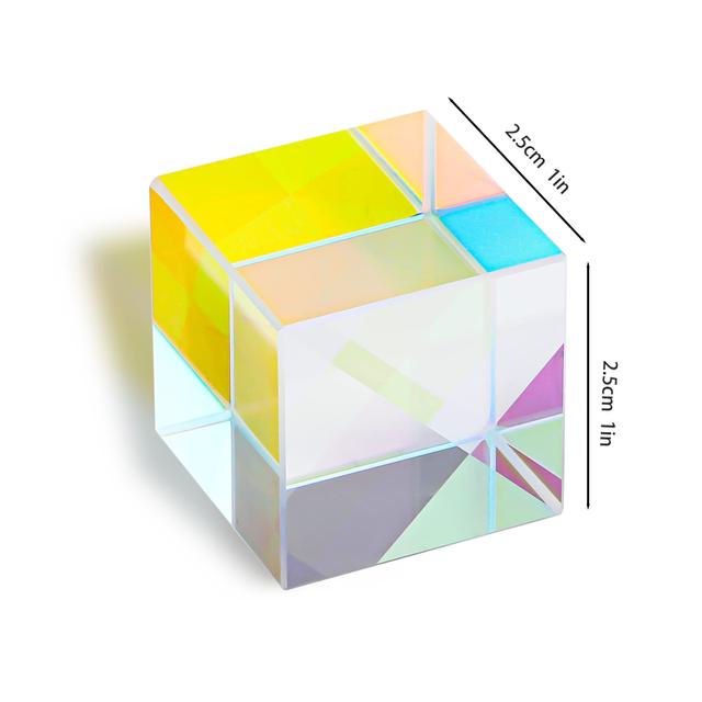 TEMU 1pc Colorful Optical Glass Prism Rgb Dispersion Prism For Physics Teaching Research Decoration