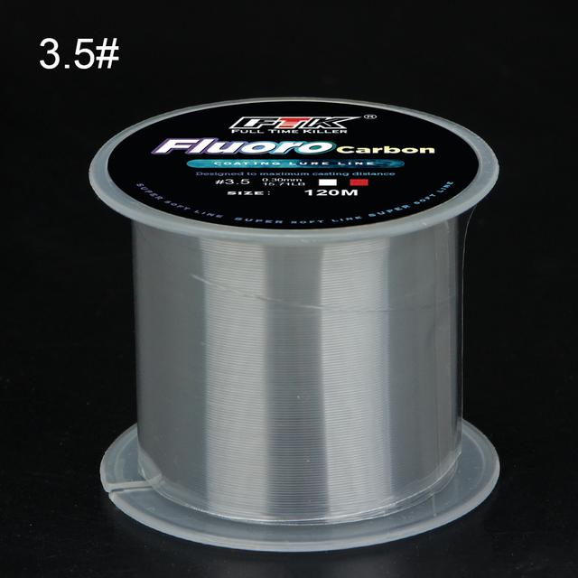 TEMU 120m Micro Fluorocarbon Coated Nylon Monofilament Carp Fishing Line - 0.20mm To 0.60mm, 7.15lb To 45lb Strength Range, , Sinking, Fishing Lure Wire