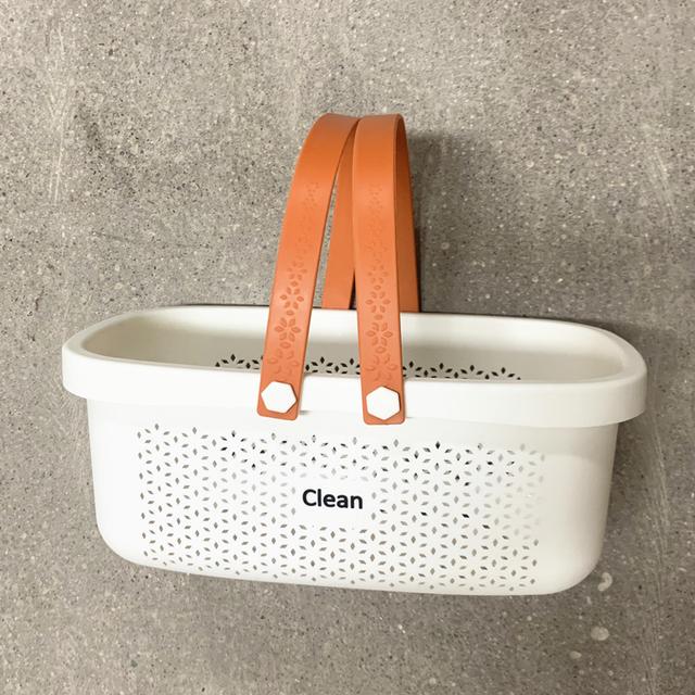 TEMU 1pc Cesto de Banheiro, Cesto de Banho de Plástico, Cestas de Armazenamento com Alças, Cesto de Chuveiro Portátil, Cesto de Armazenamento para Banheiro