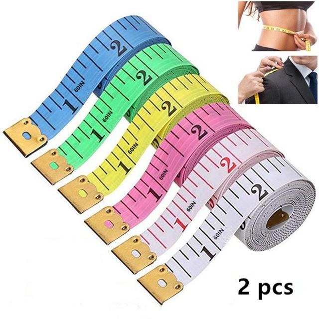 TEMU 2pcs 150cm/60inch Sewing Measuring Tape | Mixed Color, Metal Blade, Toggle Lock