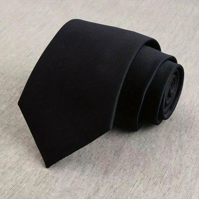 TEMU Vysoká kvalita pánská kravata s jemnou zrnitostí, černá, dámský žakárový model, 8 cm