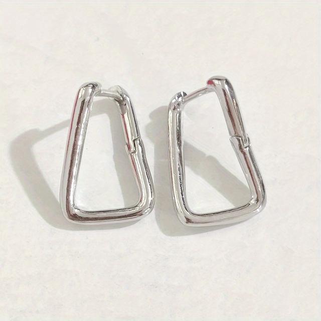 TEMU أقراط حلقية نسائية أنيقة وبسيطة - مجوهرات للاستخدام اليومي والحفلات، أقراط حلقية نحاسية متينة للنساء، أقراط يومية بسيطة للنساء