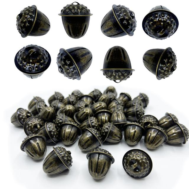 TEMU 20 piezas de campanas de bronce vintage, 1.1 pulgadas de metal, decoración navideña, manualidades para collares de mascotas, casa, decoración de , estilo colgante para de Navidad y Halloween
