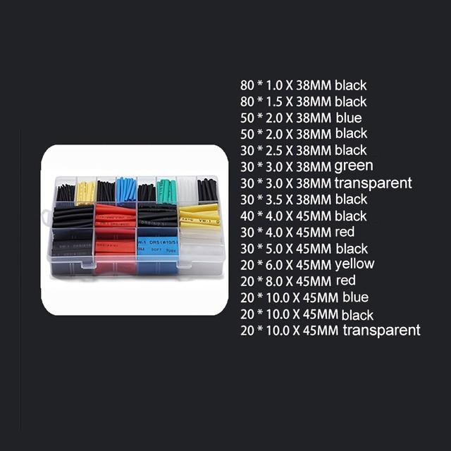 TEMU 580pcs Heat Shrink Tubing, Insulation Shrinkable Tube, 2:1 Wire Cable Sleeve Kit