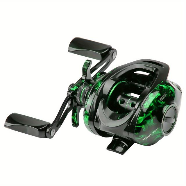TEMU Haut Ton Baitcasting Fishing Reels, Snow Demon Beginner's Edition, Baitcaster Reel, 17.64 Lbs Max Drag, 7.2:1 Gear Ratio 4+1bb, Fresh Water, Saltwater Fishing, Green