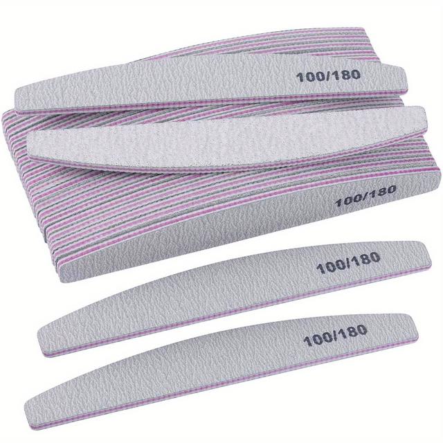 TEMU 12pcs 100/180 Nail Files And Buffers Professional Double Sided Emery Boards Manicure Tool For Acrylic Nails