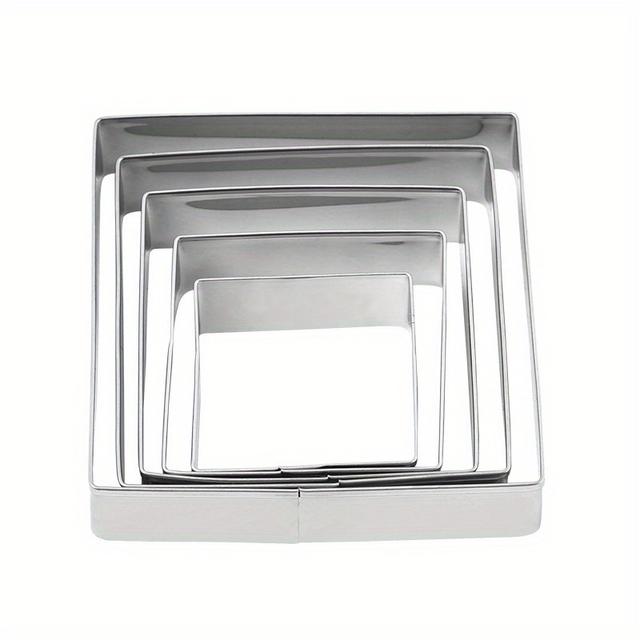 TEMU 5pcs Stainless Cookie Cutter Set, Afternoon Tea Dessert Molds, Chocolate Cutting Molds, Cookie Fondant, Baking Supplies, Clay Molds