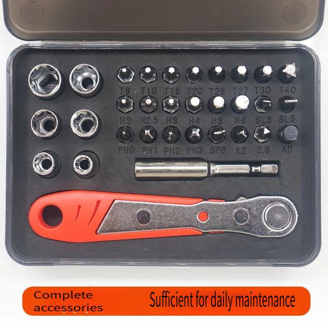 TEMU Zestaw wkrętaków grzechotkowych z funkcją odwracania do wąskich przestrzeni, z końcówkami płaskimi, krzyżowymi, sześciokątnymi i gwiazdowymi do szybkich prac pod kątem prostym